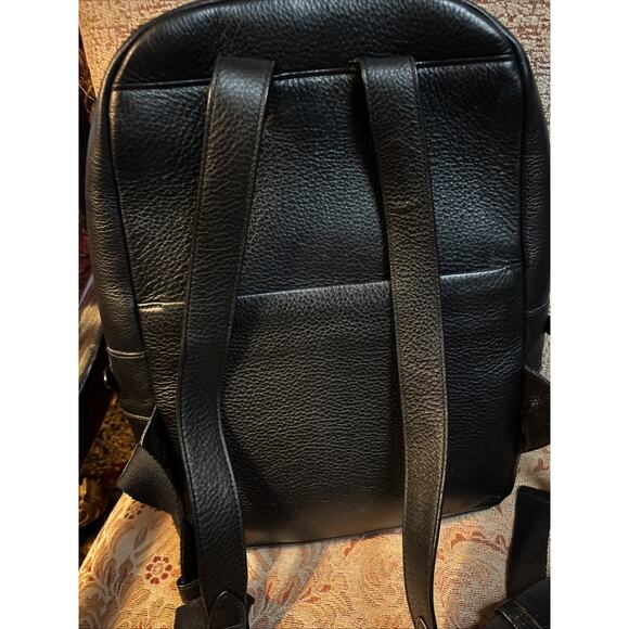 Henri Bendel Black Pebbled Leather Mini Backpack Gold Hardware Monogrammed EUC Henri Bendel Soho Black Pebble Leather Backpack main image 2